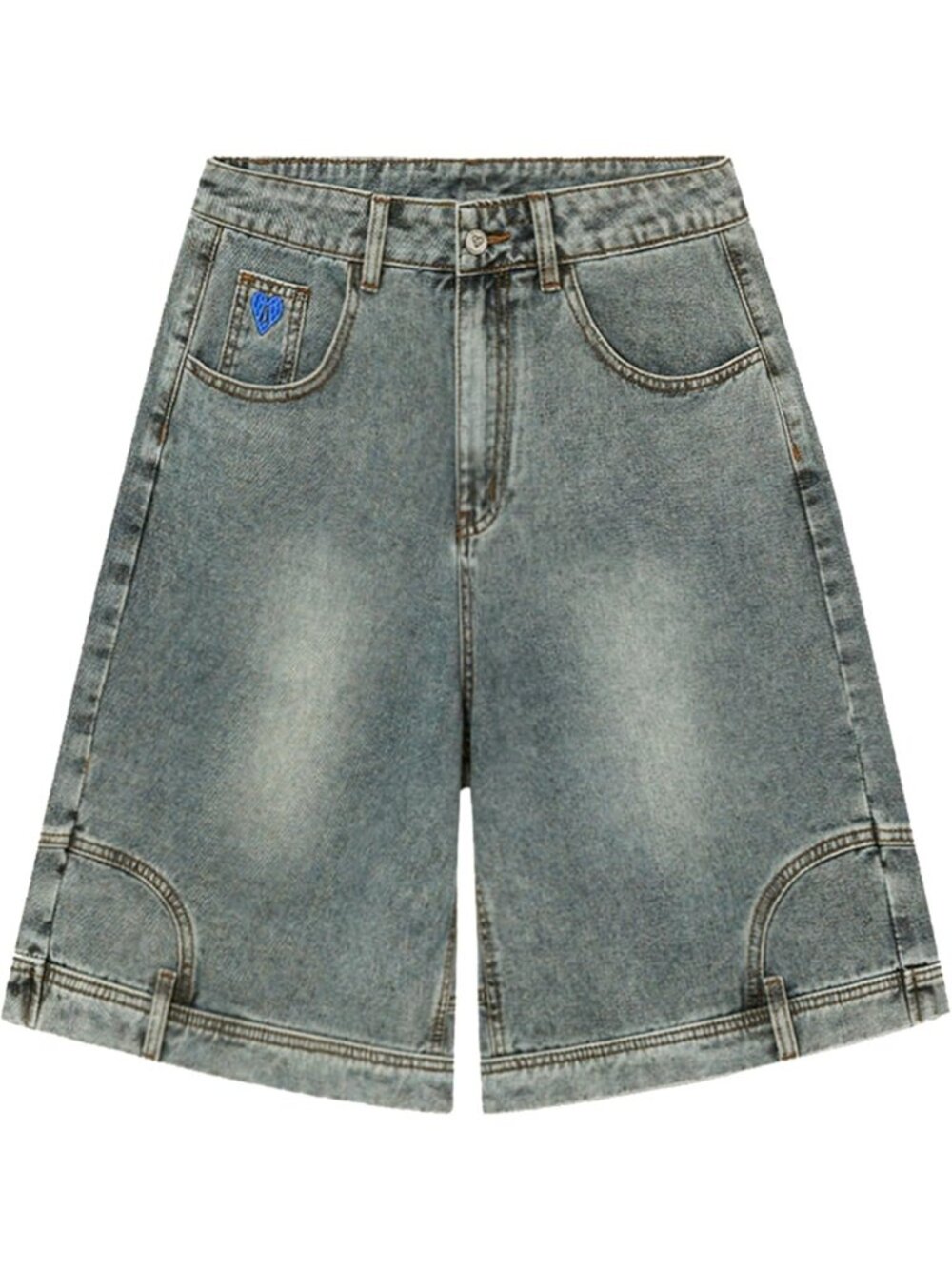 Trendy Loose Fit Denim Jorts for Men | Casual Baggy Jean Shorts | Streetwear